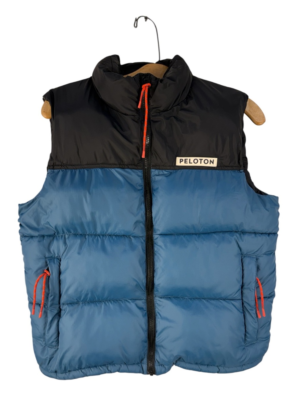 Peloton Puffer Vest Men’s Size Medium Aspen Black Blue Insulated Sports Running